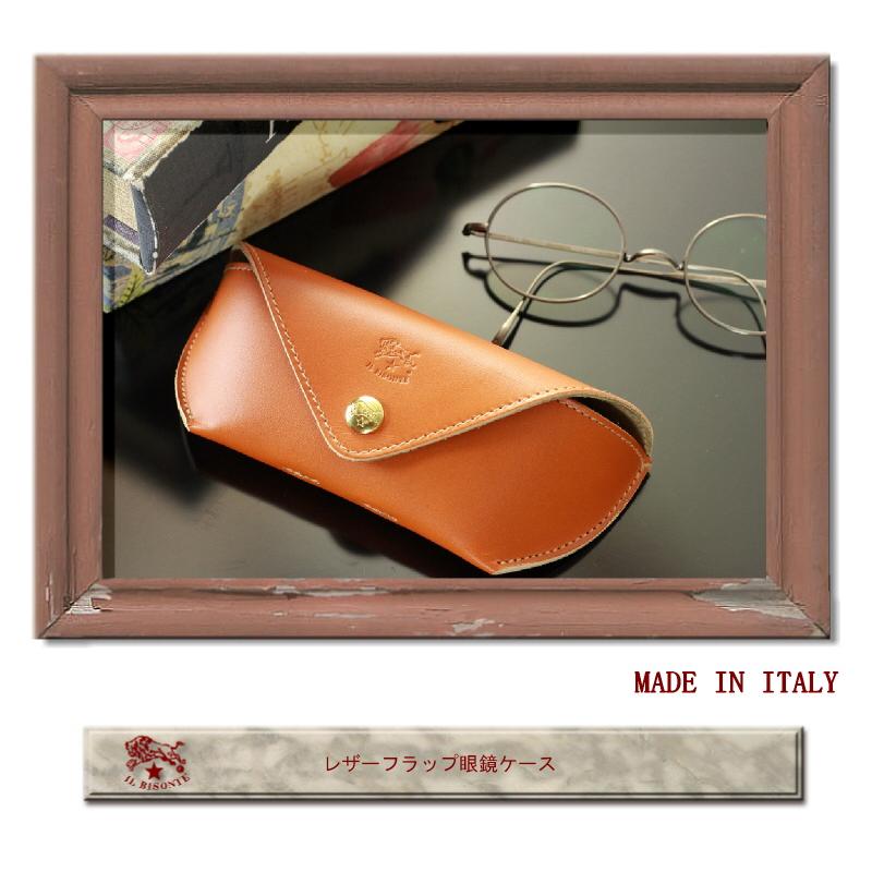 IL BISONTE（イルビゾンテ） メガネケース レザーフラップ眼鏡ケース