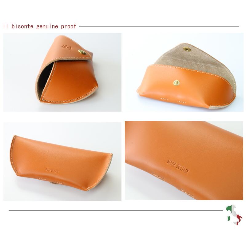 IL BISONTE イルビゾンテ メガネケース レザーフラップ眼鏡