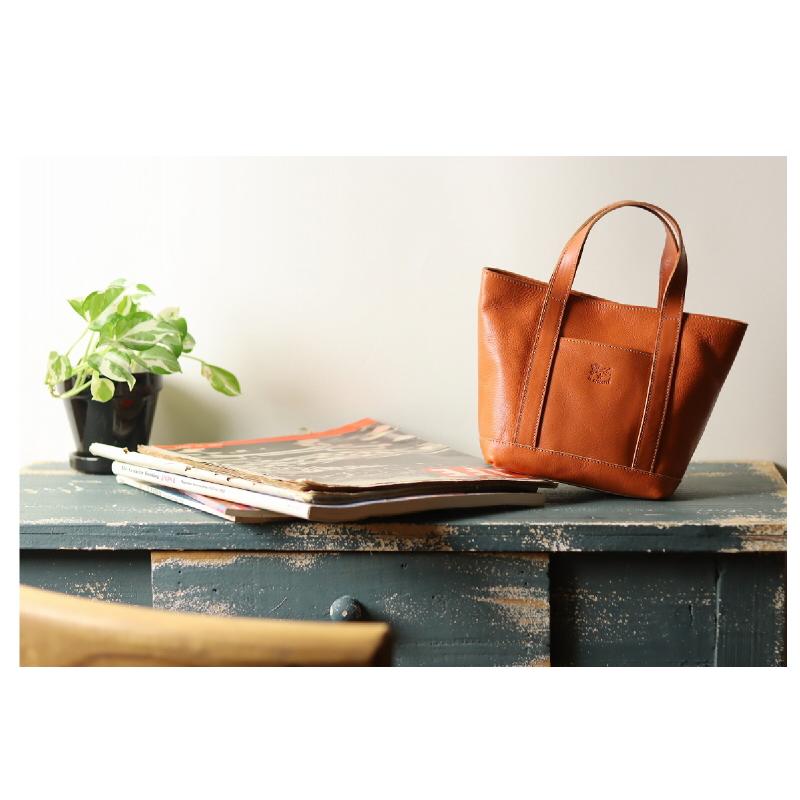 【アズサ】イルビゾンテ　ILBISONTE レザートートバッグ IL BISONTE イルビゾンテ バッグ スクエアレザートート トート