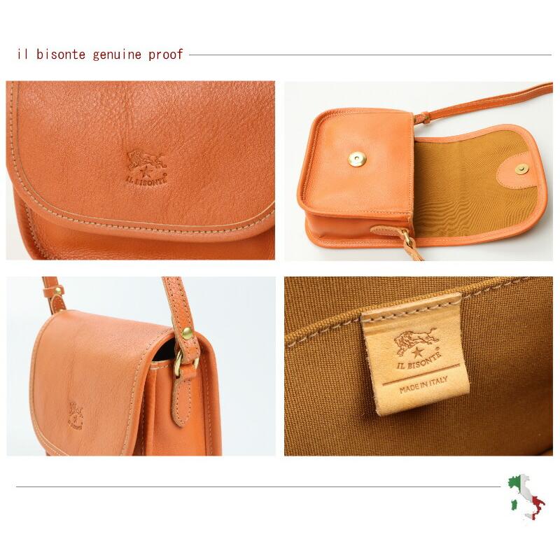 IL BISONTE イルビゾンテ フラップ ミニショルダーバッグ 筒型 レザー IL BISONTE（イルビゾンテ） バッグ ミニフラップショルダーバッグ
