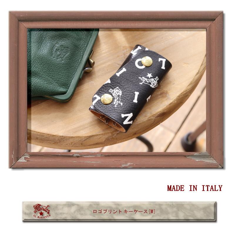 【新品・未使用品】【送料込】イルビゾンテ ロゴプリントキーケース IL BISONTE イルビゾンテ キーケース ロゴプリント キーケース