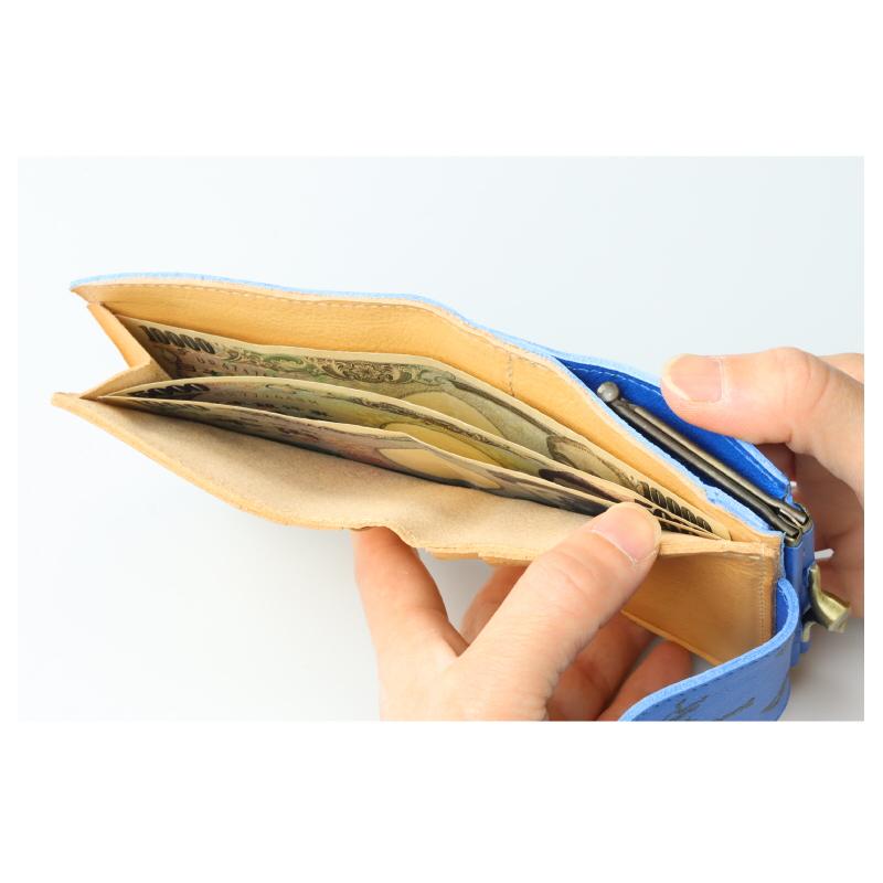 IL BISONTE（イルビゾンテ） 財布 ロゴプリント 2つ折りがま口フラップ