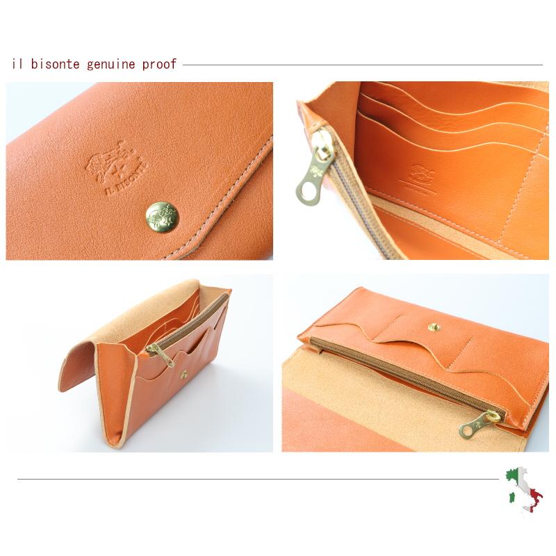 IL BISONTE（イルビゾンテ） 財布 スナップボタン フラップロング