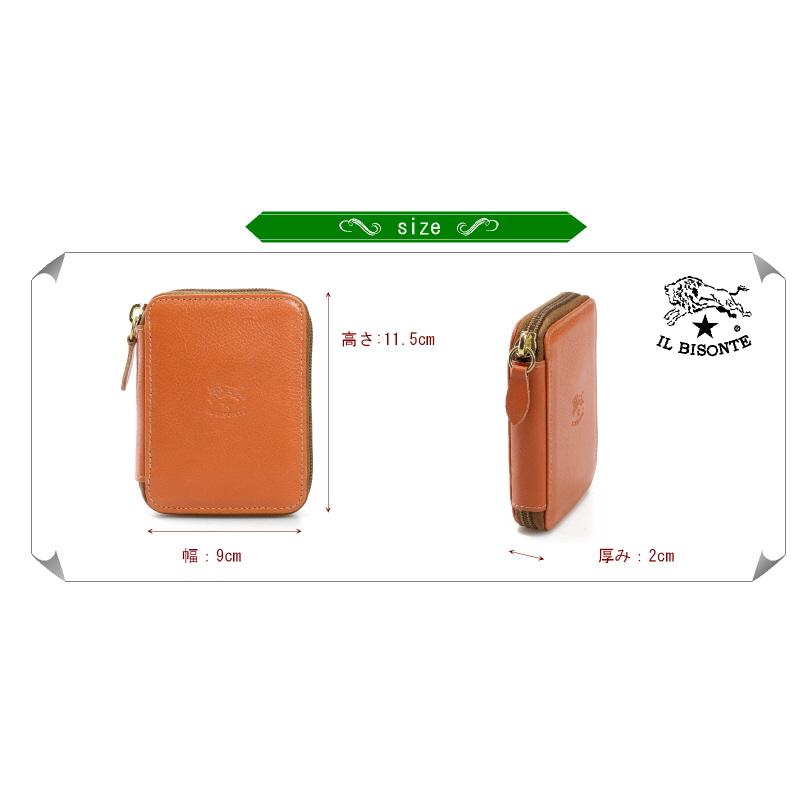【新品未使用】イルビゾンテ　ケース IL BISONTE（イルビゾンテ） カードケース 上下フラップカードケース