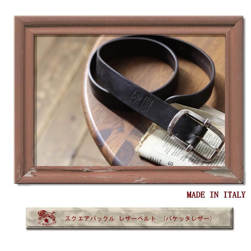 IL BISONTE（イルビゾンテ） ベルト スクエアバックル レザーベルト