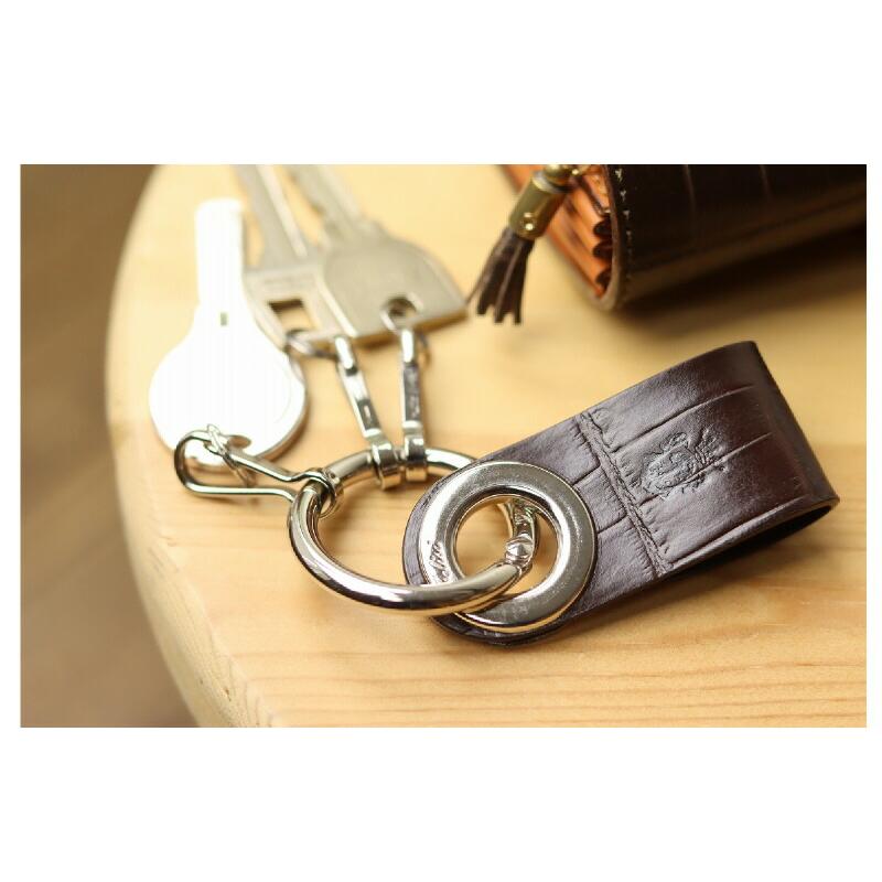 【未使用品】Felisi クロコダイル型押し キーホルダー Felisi フェリージ キーリング FELISI キーホルダー( 型押し