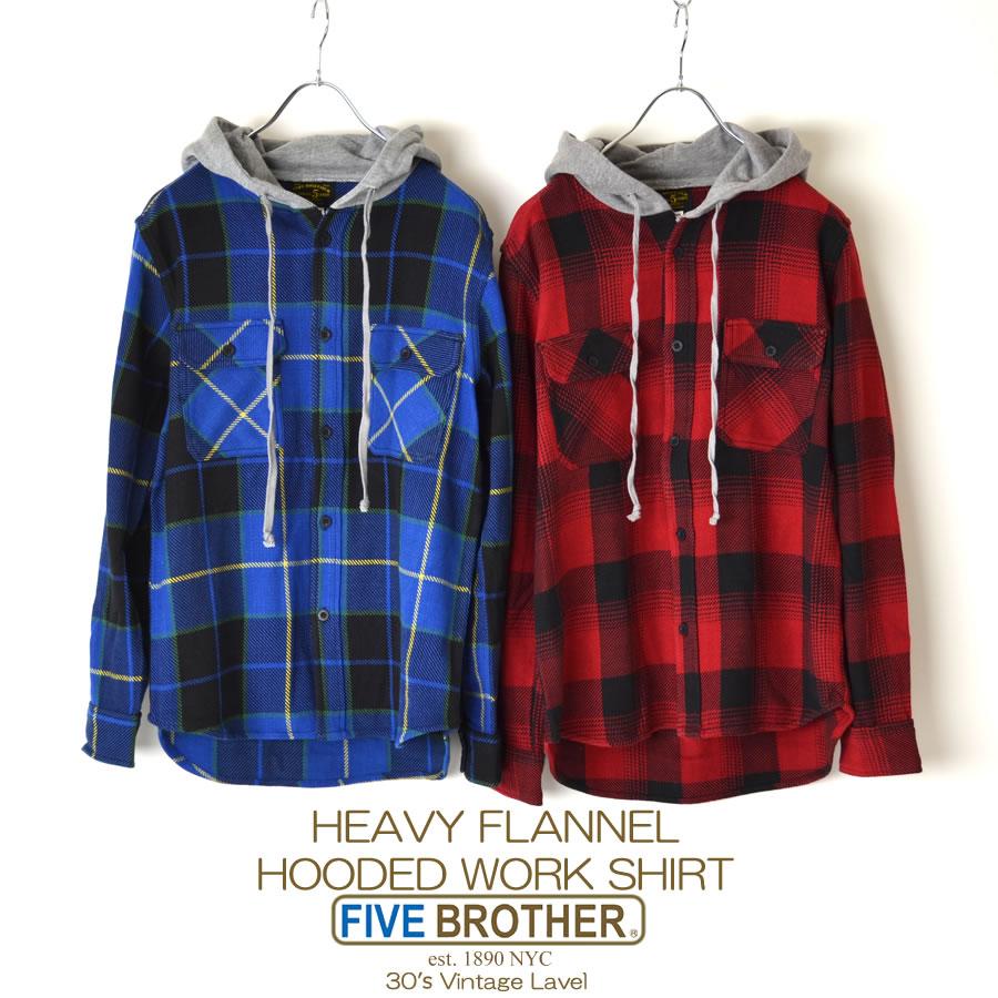ファイブブラザー ネルシャツ FIVEBROTHER ヘビネル L FIVEBROTHER（ファイブブラザー） ネルシャツ ヘビーフランネル 長袖