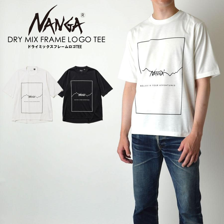 NANGA ナンガ DRY MIX FRAME LOGO S/S TEE ドライミックス