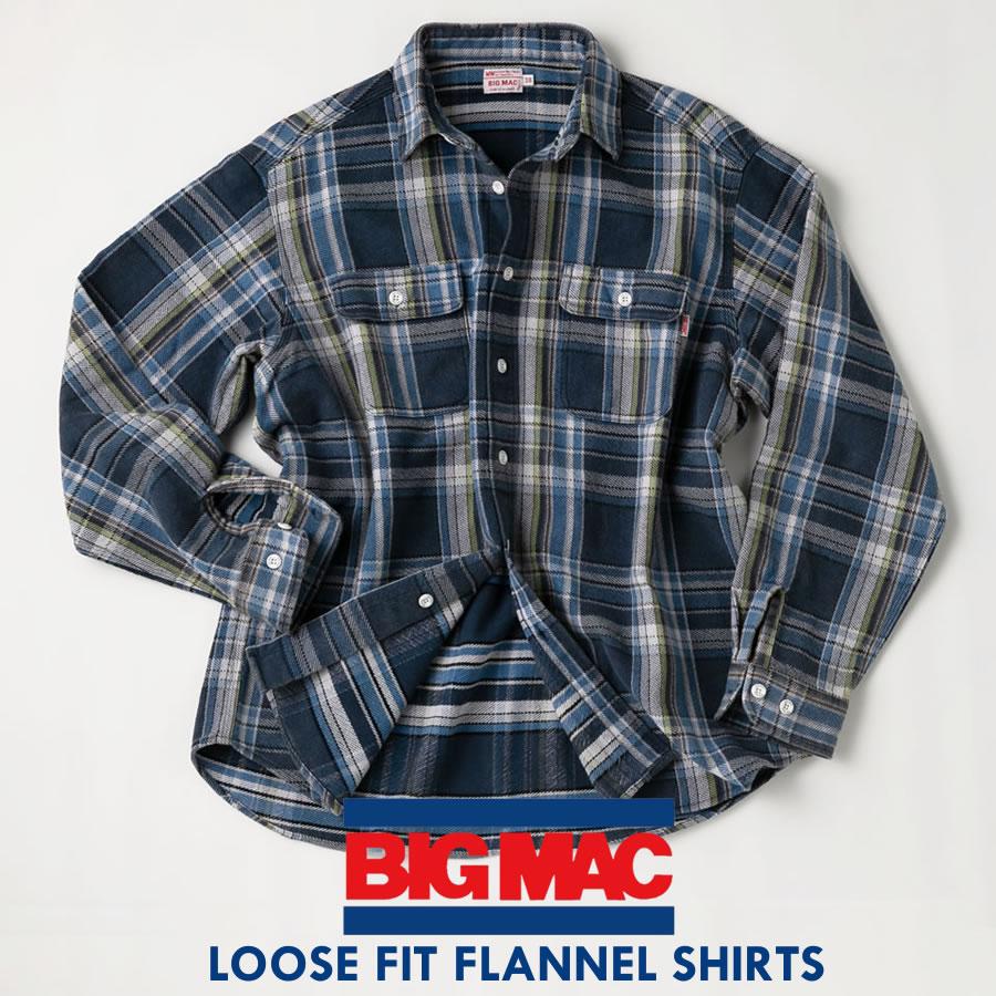 BIG MAC ビッグマック LOOSE FIT FLANNEL CHECK SHIRTS ヘビーフランネル チェックシャツ