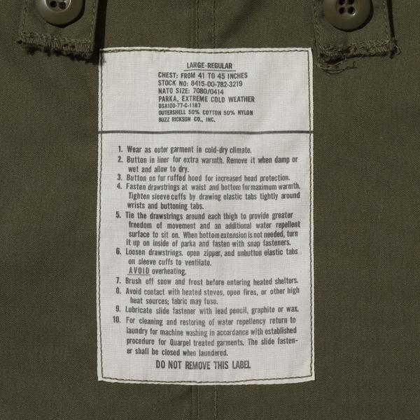 BUZZ RICKSON'S バズリクソンズ HOOD EXTREME COLD WEATHER M-65 NON HOOD M-65フィールドコート BR14719の画像