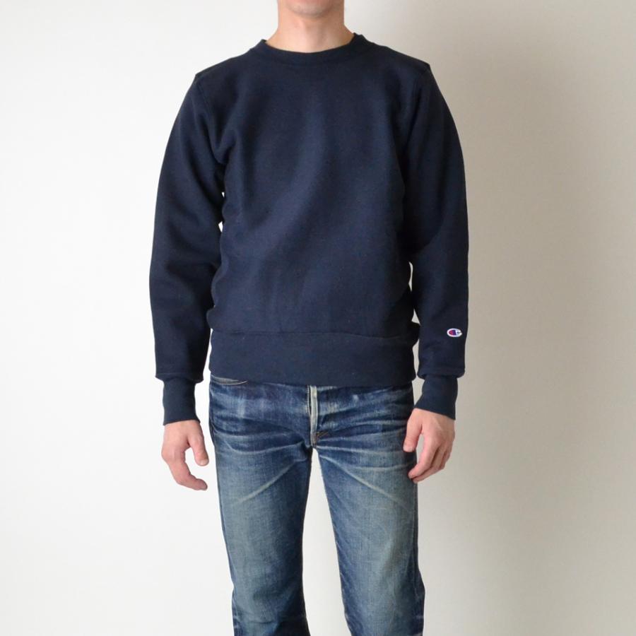 Champion / スウェット/M/コットン/ネイビー/C5-A001/リバースウィーブ/トレーナー/ラバープリント Champion（チャンピオン） リバースウィーブ スエットクルートレーナー