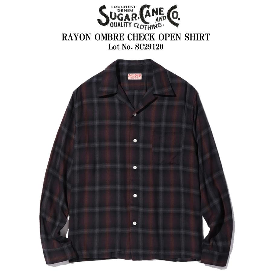 SUGAR CANE シュガーケーン オンブレーチェック オープンカラー SUGAR CANE シュガーケーン オンブレーチェック オープンカラー