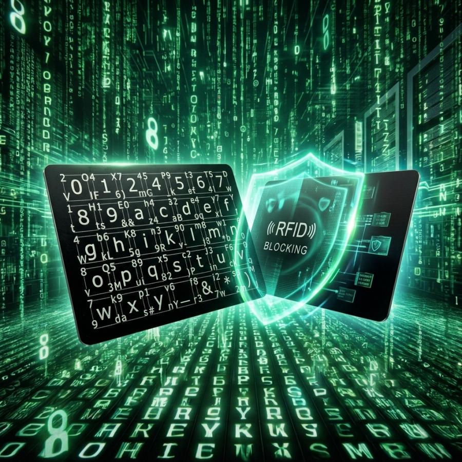 【1枚2役】パスワード生成メタルカード（両面スキミング防止・RFID/NFCブロック） 強力なパスワードを簡単作成 財布に入る金属製セキュリティカード |  | 03