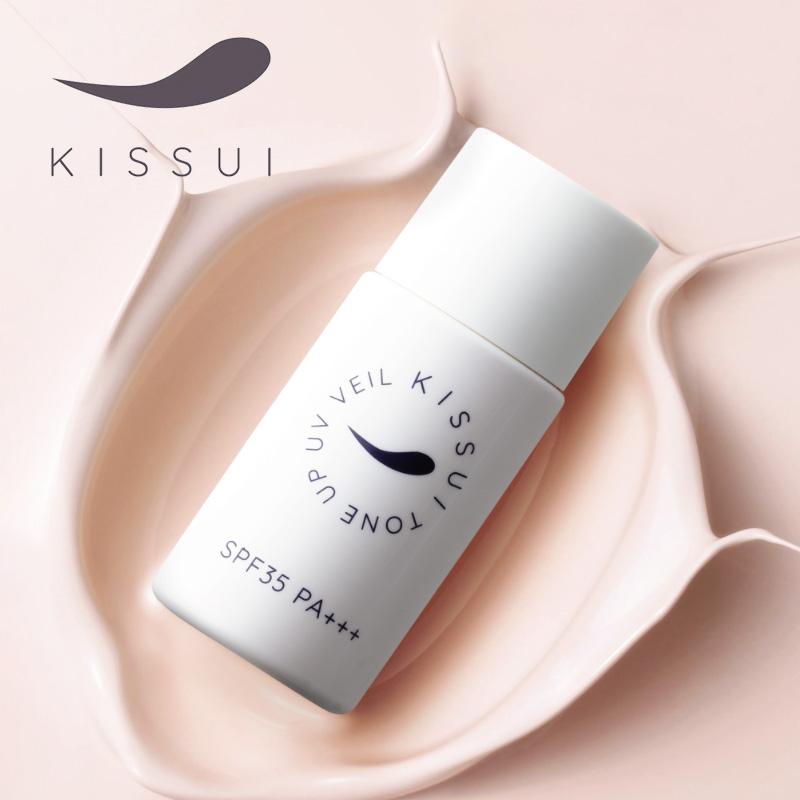 KISSUIトーンアップUVヴェール ベースモイスト　ルーセントパウダー　新品 KISSUI キッスイ トーンアップUVヴェール 30ml|化粧下地 肌老化