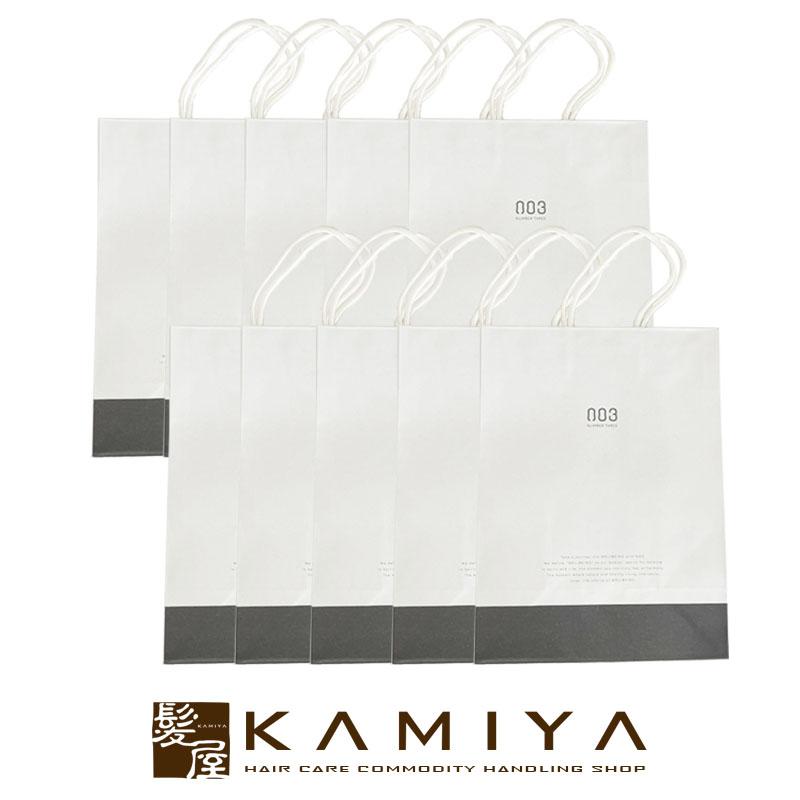ナンバースリー 紙袋 手提げ×10枚入 白色 （厚手）|ショップバッグ