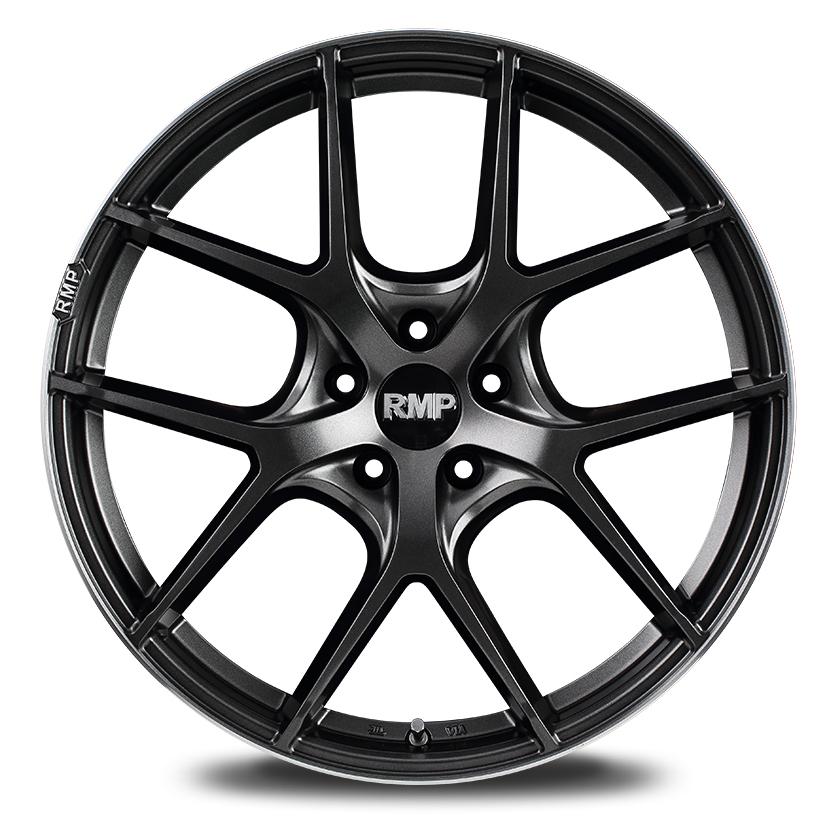 MID 025F 17インチ 7J インセット48 5穴 PCD 112 セミグロスガンメタ/リムエッジDC/ロゴマシニング ホイール 4本セット ゴルフ5・6・7 A3の画像