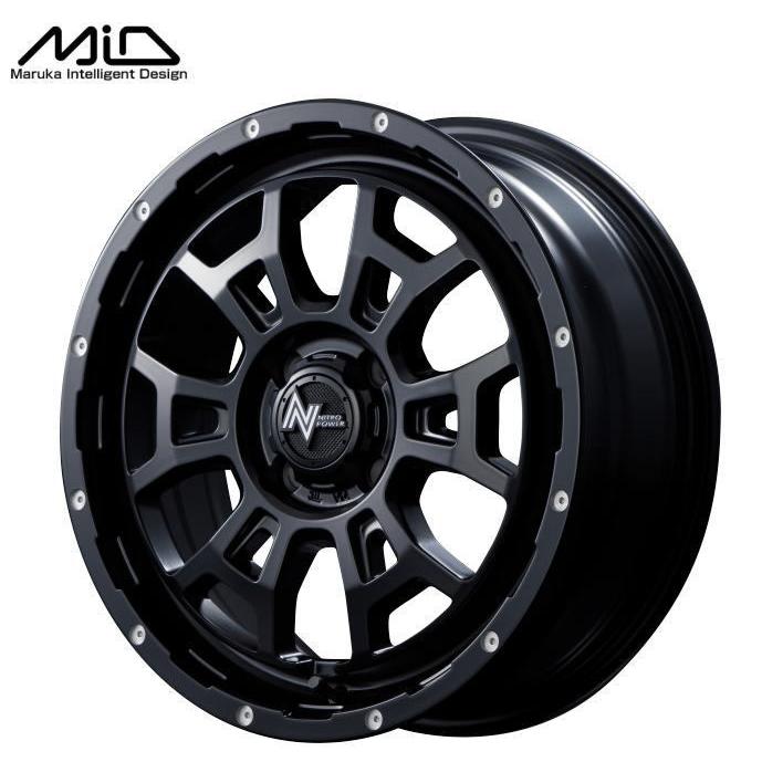 [美品]NITRO POWER H6スラッグ17インチ&タイヤ4本 NITRO POWER（ナイトロパワー） マルカサービス MID H6 SLUG 17インチ