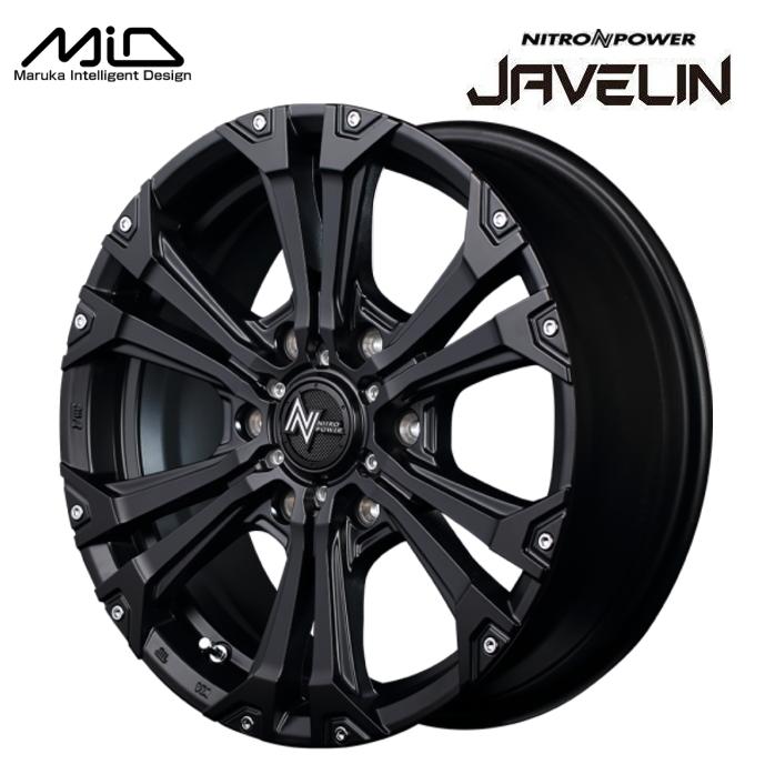 200系ハイエース レジアスエース NITORO POWER JAVELIN 17インチ 6.5J インセット38 6穴 PCD139.7  セミグロスブラック/ピアス&ミルド ホイール単品 1本｜raybros