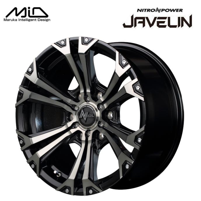 プラド・FJクルーザー NITORO POWER JAVELIN 17インチ 8J インセット20 6穴 PCD139.7  ブラックメタリックポリッシュブラッククリア ホイール 4本 セット