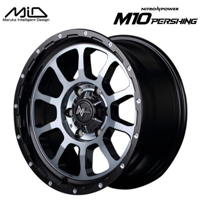 NITRO POWER - 200系御機嫌はやりっ児 レジアスエース M10 PERSHING M10パーシング 15in 6J はたご屋仕掛ける33 6穴 PCD 139.7 黒いこと/DC+マシニング/黒いこと読みやすい 4本仕掛ける タイヤ、ホイール-アルミホイール