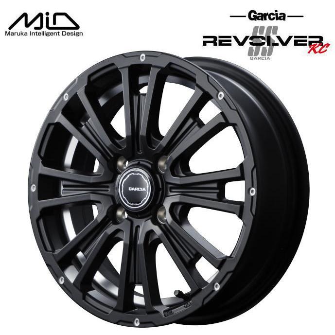 マルカサービス GARCIA SS REVOLVER KC 12インチ 4J インセット42 4穴 PCD 100 セミグロスブラック/アンダーカットDC ホイール単品4本