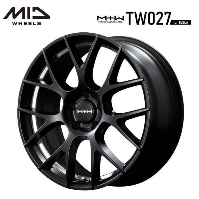 MID MTW TW027 for TESLA 18インチ 8J インセット33 5穴 PCD 114.3 セミグロスブラック/ アンダーカット 単品  ホイール4本セット テスラ3 :tw0271880-33-5-114-sbk:レイブロス ヤフーショッピング店 - 通販 -