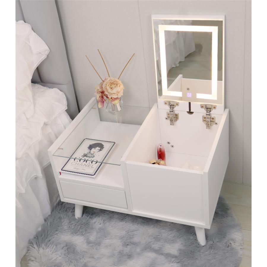 ドレッサー オシャレ 新生活応援 自社製品 北欧風 化粧台 幅60cm LEDミラー お姫系 女優ミラー スツール付き 寝室 化粧テーブル 小さい化粧台 コスメ台 収納 |  | 09