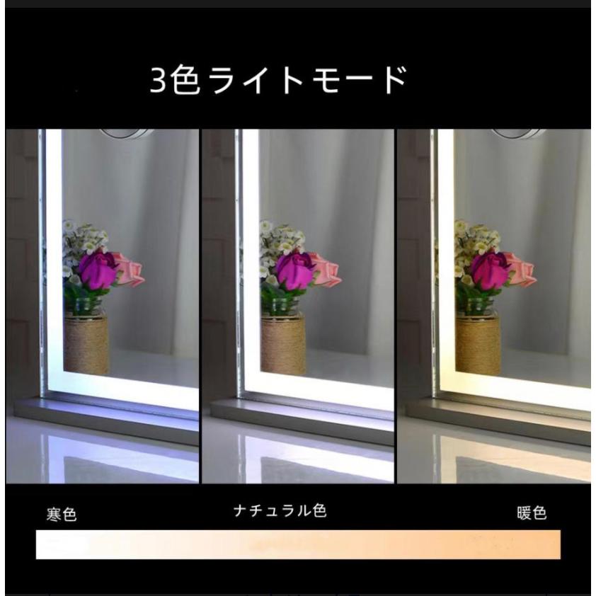 ドレッサー オシャレ 新生活応援 自社製品 北欧風 化粧台 幅60cm LEDミラー お姫系 女優ミラー スツール付き 寝室 化粧テーブル 小さい化粧台 コスメ台 収納 |  | 03