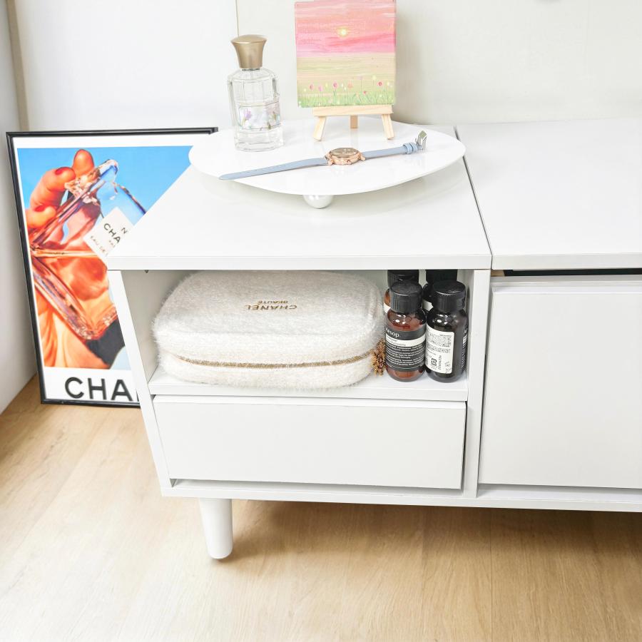 ドレッサー オシャレ 新生活応援 自社製品 北欧風 化粧台 幅60cm LEDミラー お姫系 女優ミラー スツール付き 寝室 化粧テーブル 小さい化粧台 コスメ台 収納 |  | 14