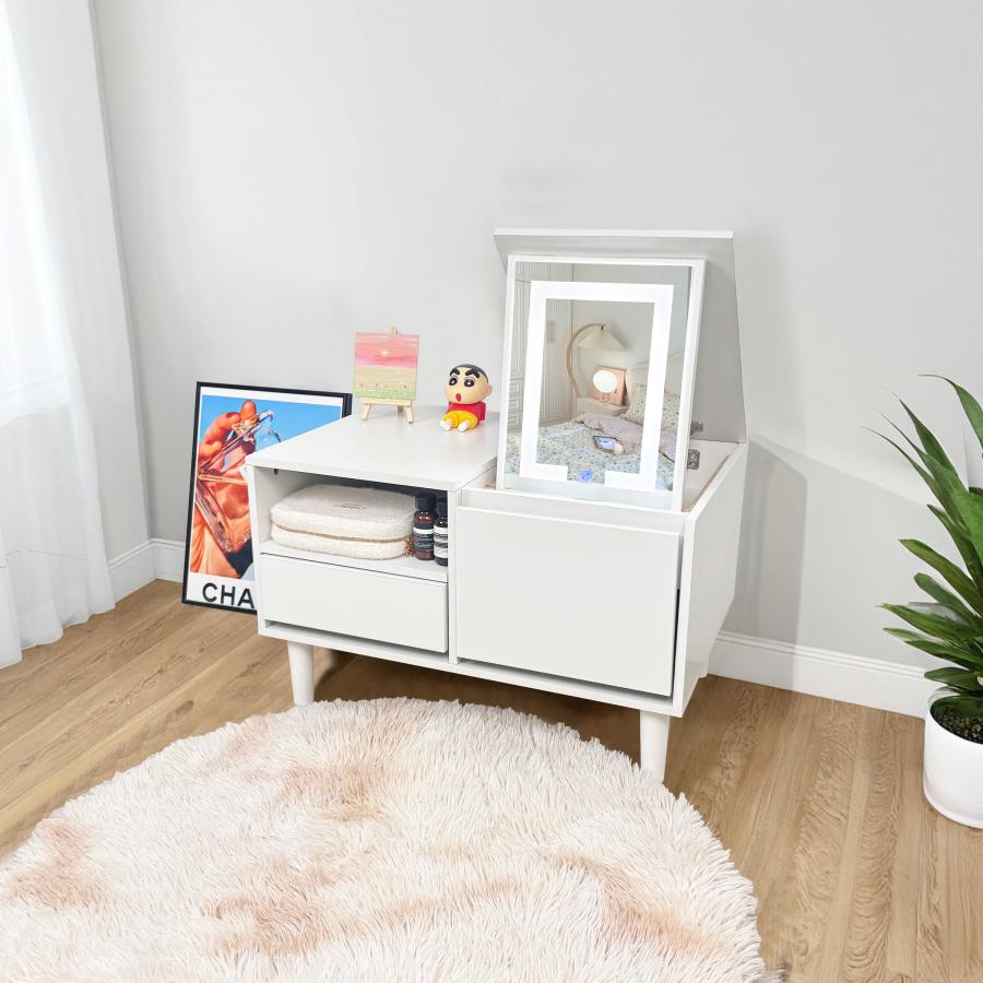 ドレッサー オシャレ 新生活応援 自社製品 北欧風 化粧台 幅60cm LEDミラー お姫系 女優ミラー スツール付き 寝室 化粧テーブル 小さい化粧台 コスメ台 収納 |  | 15