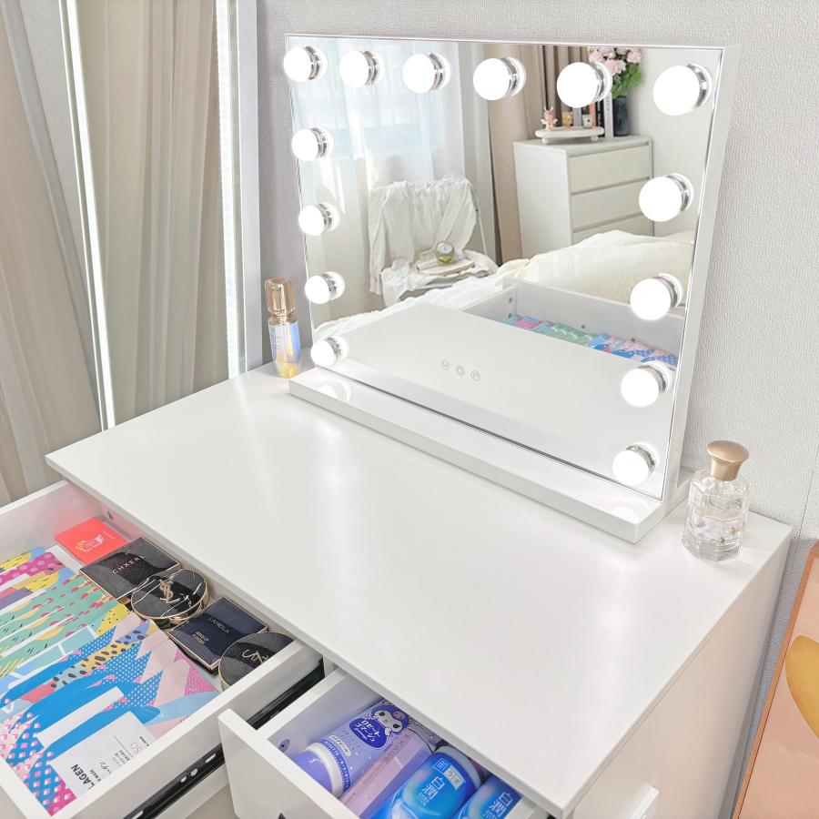 ドレッサー オシャレ 北欧風 化粧台 コスメ台 女優ミラー 組立 鏡台