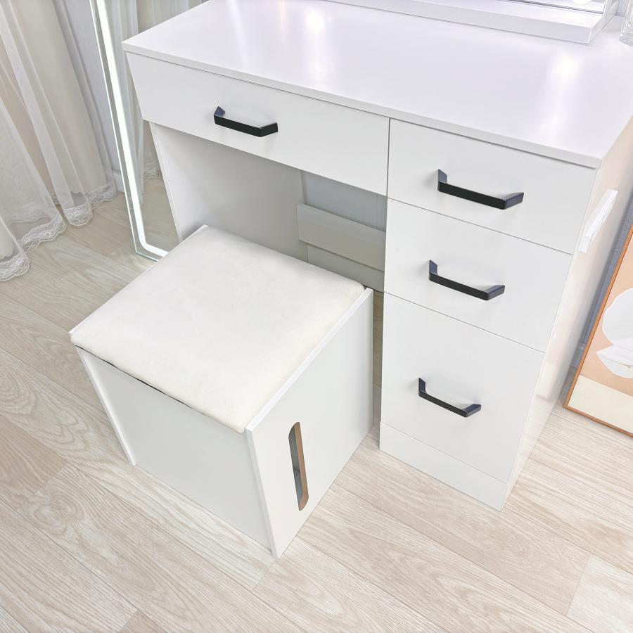 ドレッサー オシャレ 北欧風 化粧台 コスメ台 女優ミラー 組立 鏡台 LEDミラー お姫系 スツール 寝室 化粧テーブル 小さい化粧台 収納 ネイルサロン サロン103 |  | 17