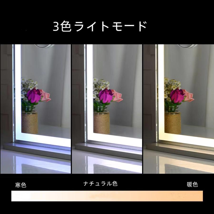 ドレッサー オシャレ 新生活応援 自社製品 北欧風 化粧台 幅60cm LEDミラー お姫系 女優ミラー スツール付き 寝室 化粧テーブル 小さい化粧台 コスメ台 101 |  | 03