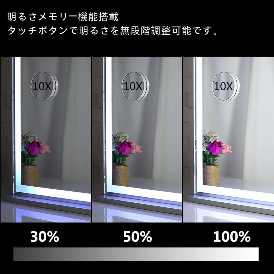 ドレッサー オシャレ 新生活応援 自社製品 北欧風 化粧台 幅60cm LEDミラー お姫系 女優ミラー スツール付き 寝室 化粧テーブル 小さい化粧台 コスメ台 101 |  | 02