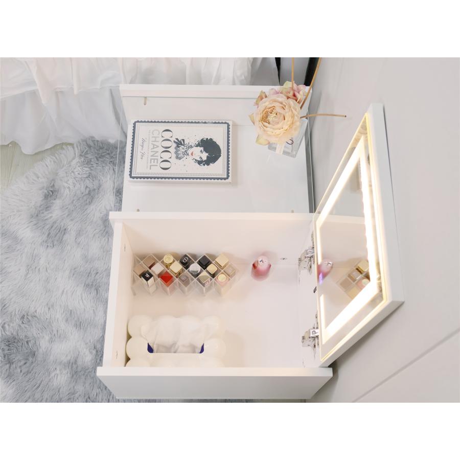 ドレッサー オシャレ 新生活応援 自社製品 北欧風 化粧台 幅60cm LEDミラー お姫系 女優ミラー スツール付き 寝室 化粧テーブル 小さい化粧台 コスメ台 101 |  | 10
