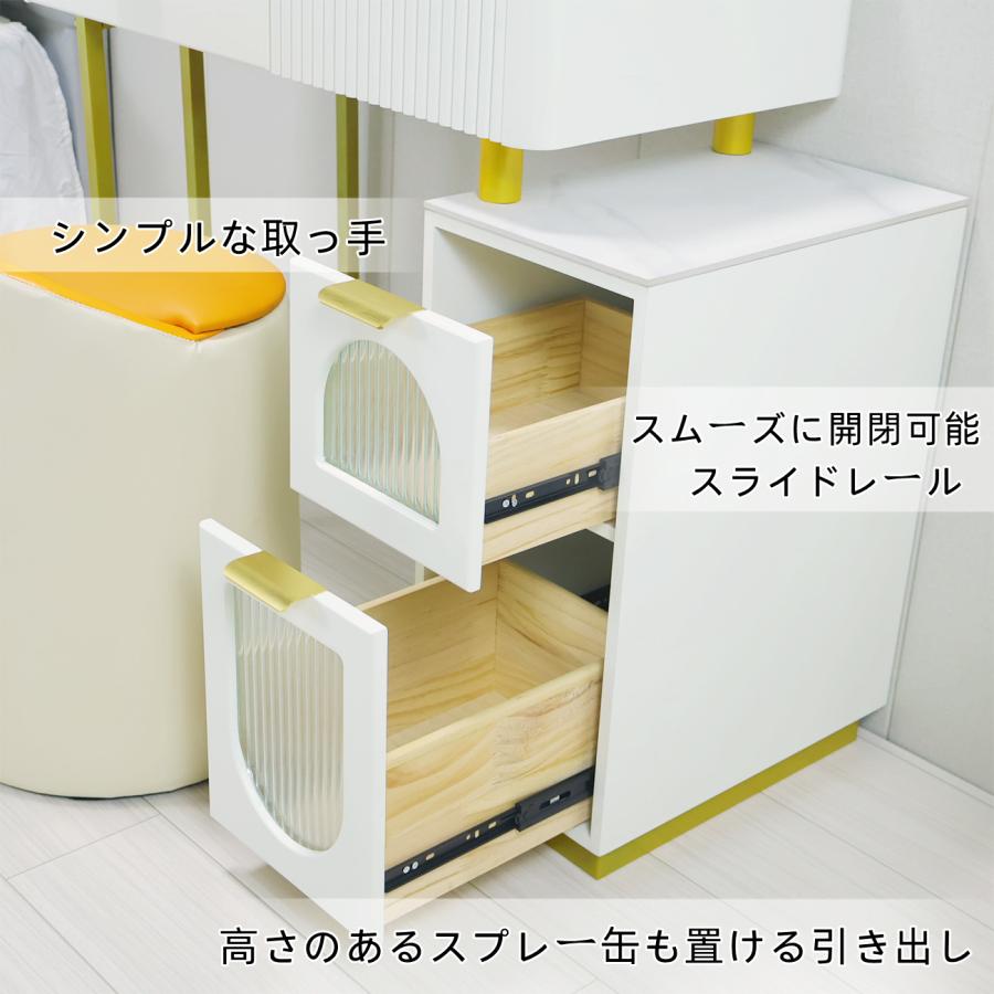 鏡台 ドレッサー おしゃれ 女優ミラー 北欧風  自社製品 オリジナルオーダー お姫系 大理石天板  テーブル幅80cm チェスト LEDミラー スツール 寝室スメ台 収納 |  | 06