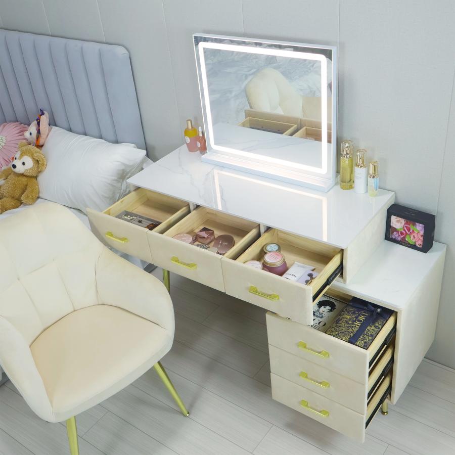 取付無料！大理石風天板 ベルベッド おしゃれインテリア姫系ドレッサー