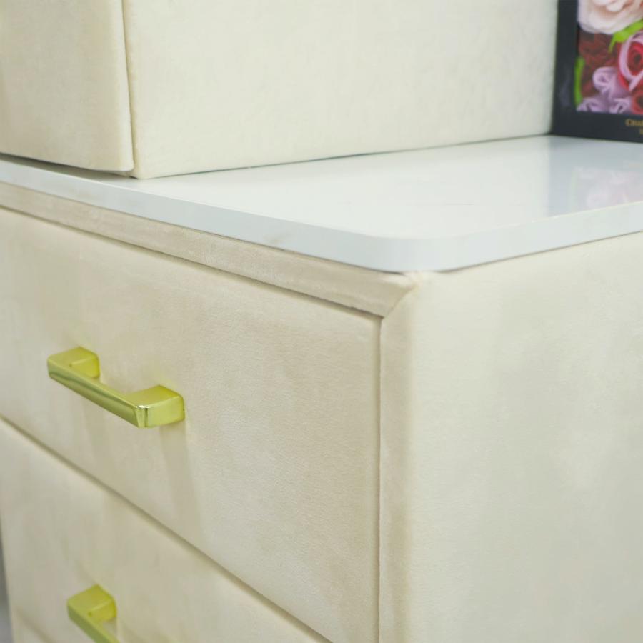 ドレッサー おしゃれ 値引キャンペーン 鏡台 化粧台 北欧風   お姫系 LED女優ミラー ベルベット ベロア スツールセット 寝室 化粧テーブル 化粧台 コスメ台収納 | F＆I | 04