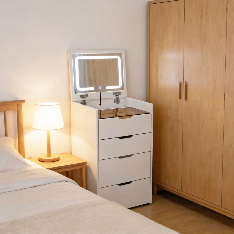 ドレッサー コンパクト 大容量 オシャレ 北欧風 化粧台 幅47cm 3色調光LEDミラー お姫系 寝室 化粧テーブル 小さい化粧台 コスメ台 収納 収納 椅子 事務用デスク |  | 08