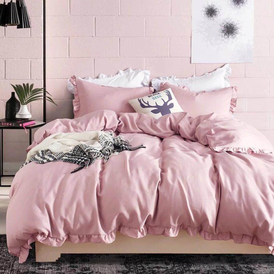 寝具 カバーセット 2色 フリル シンプル B101 | 