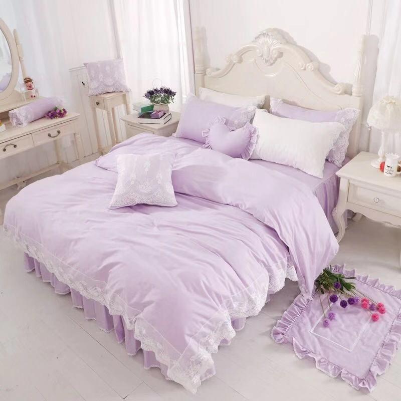 寝具 カバーセット 5色 レース コットンカラー B103 レース コットン