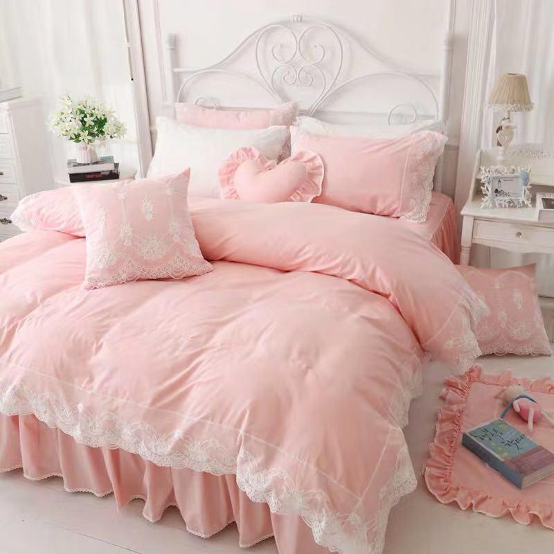 寝具 カバーセット 5色 レース コットンカラー B103 レース コットン