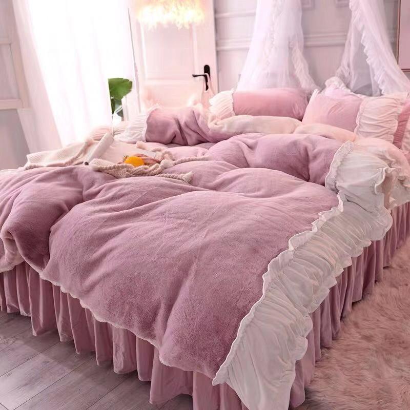 寝具 カバーセット 2色 フリル 姫系 暖かい B107 | 