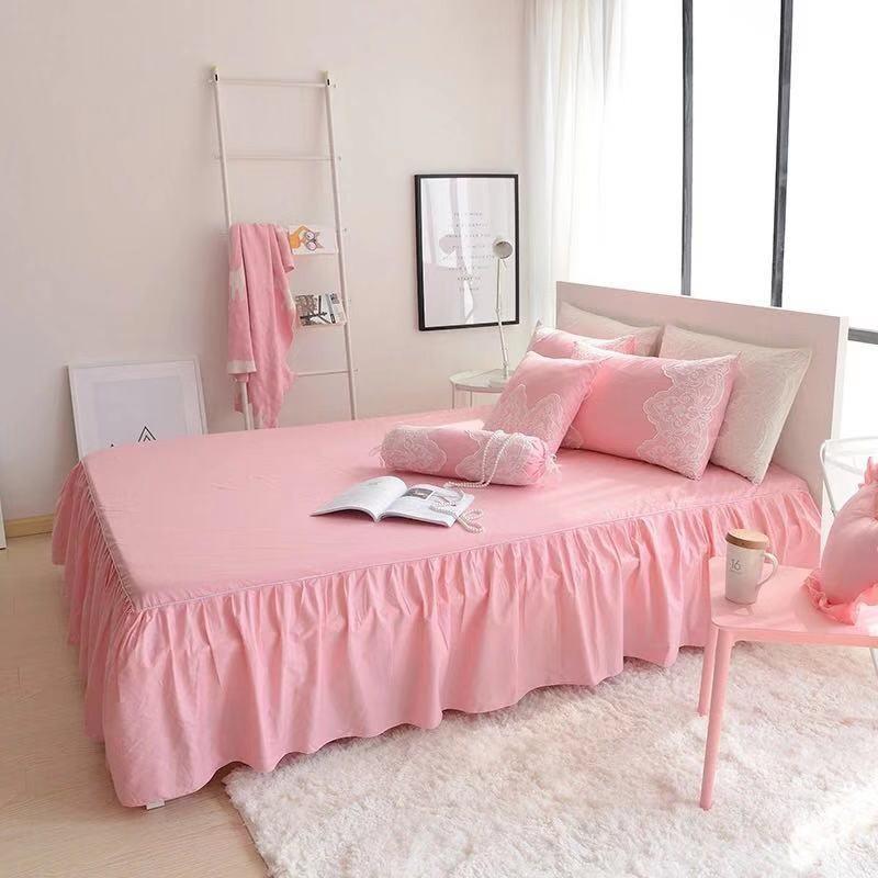 寝具 カバーセット 8色 レース フリル シンプルカラー B114　ベッドスカート ベッドスプレッド フリル レース付ベッドカバー |  | 09