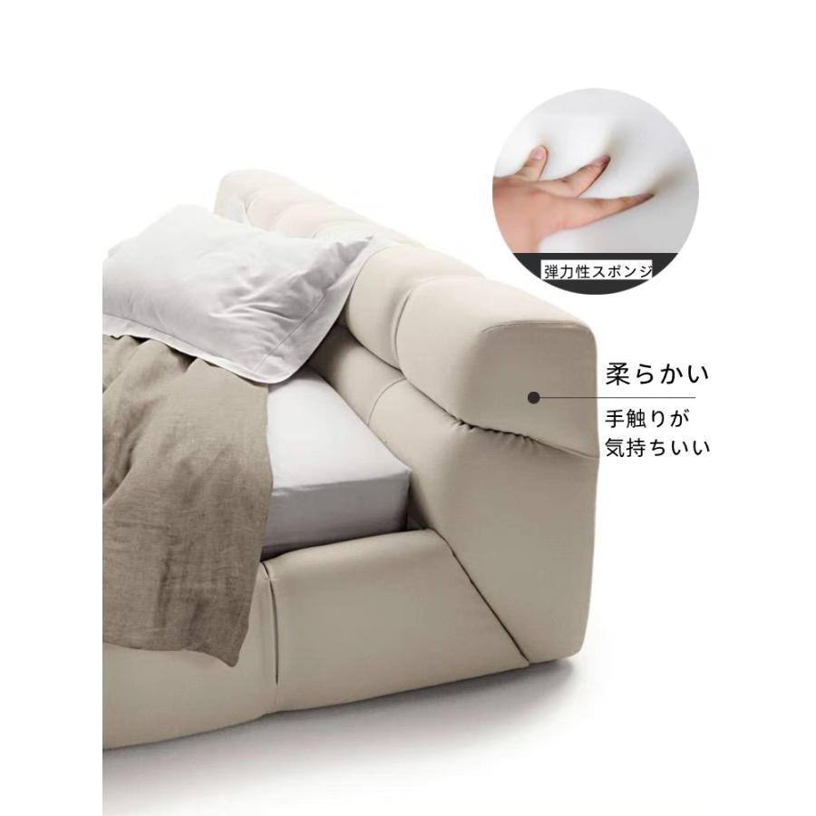 ベッド 寝室 可愛い ベロア調 レザー調 ローベッド  ベッドフレーム シングル ダブル クイーン キング  bed インテリア 北欧 モダン 高級  おしゃれ 一人暮らし |  | 08