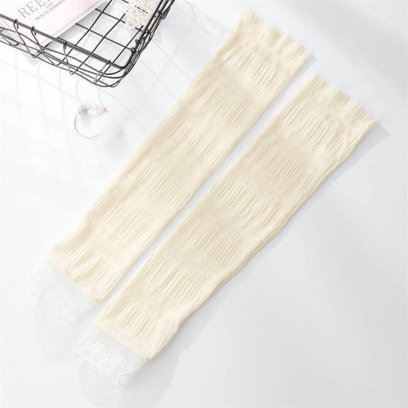 UVカットフリル アームカバー 指穴付き ピンク ホワイト パープル グレー ブラック ベージュ イエロー FS1 |  | 12