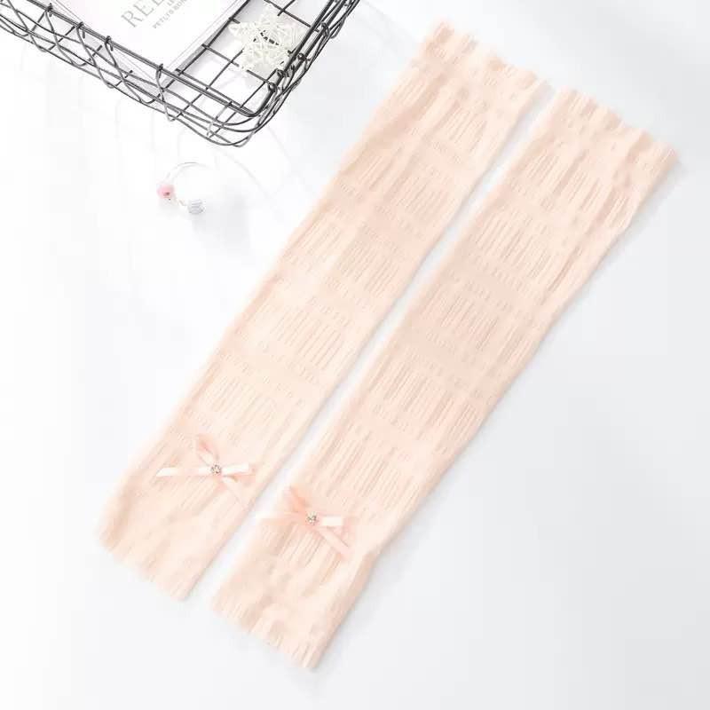 UVカットフリル アームカバー 指穴付き ピンク ホワイト パープル グレー ブラック ベージュ イエロー FS2 |  | 08