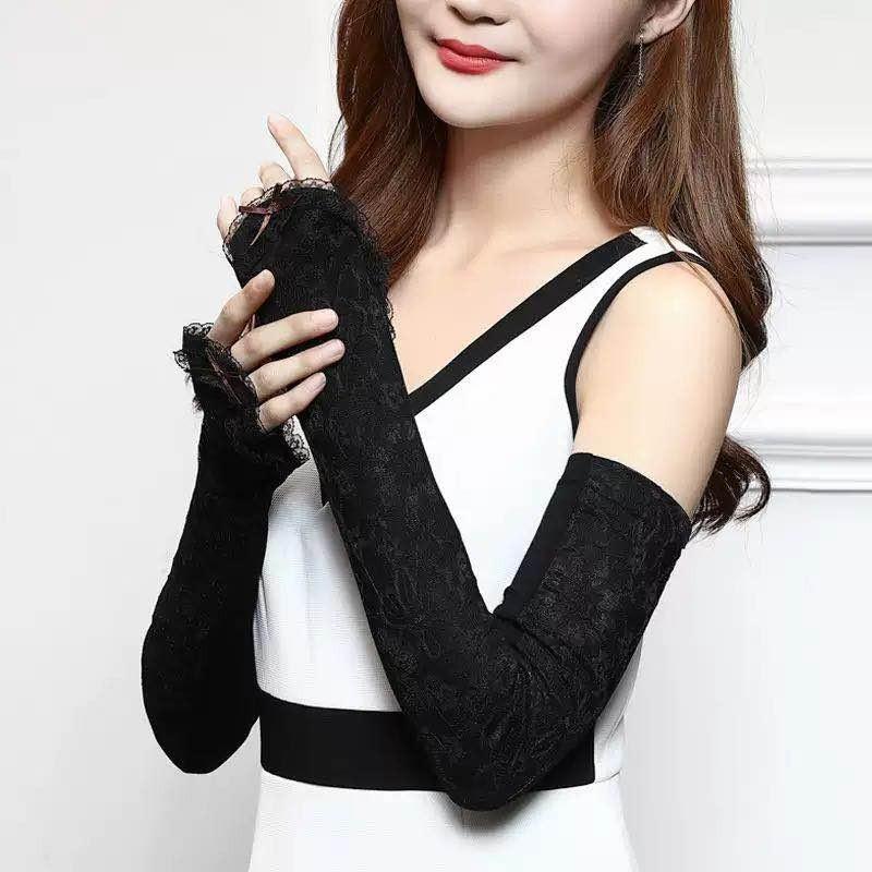 UVカット アームカバー 透け感 パープル ピンク イエロー ホワイト グレー ブラック FS5 |  | 07