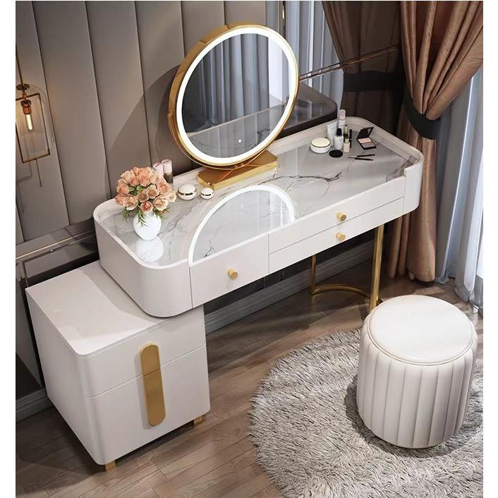 オシャレドレッサー　調節可LEDミラースツール 調節可LEDミラースツール シルバー ゴールド オシャレドレッサー調節可