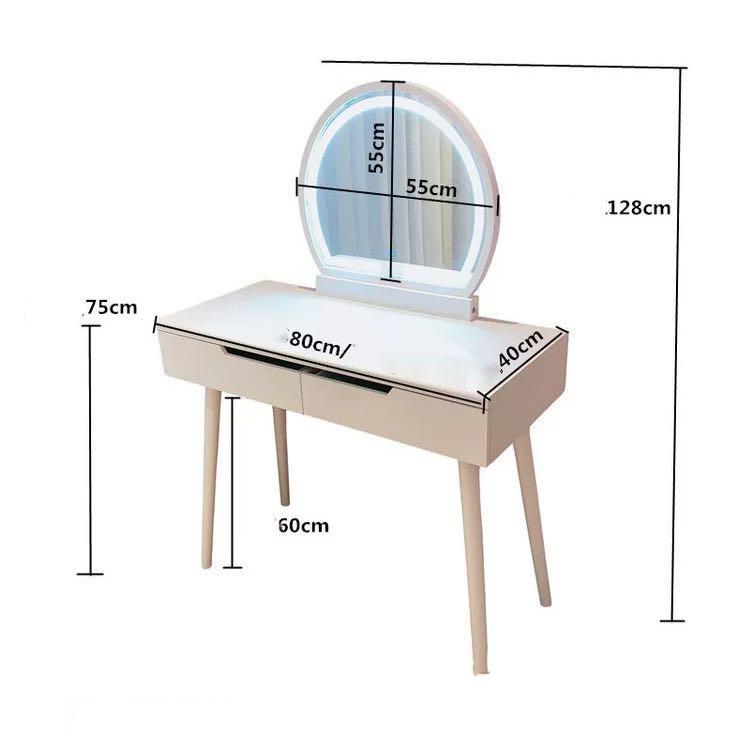 ドレッサー 北欧風 鏡台 オシャレ LEDミラーホワイト 姫系 スツール ライト付き ドレッサーデスク おしゃれ 椅子ライト付き 化粧台 ゴールド ホワイト 2色 J103｜rayee｜07